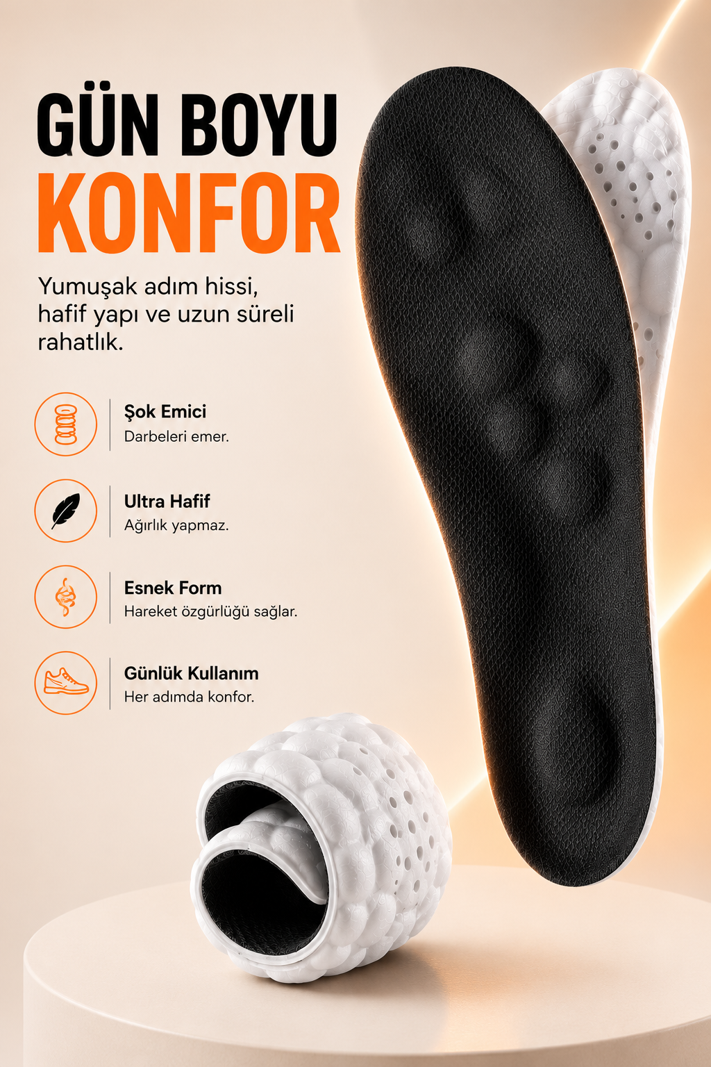 UltraSoft AirFlex Şok Emici Nefes Alan Ekstra Konfor Ayakkabı Tabanlığı