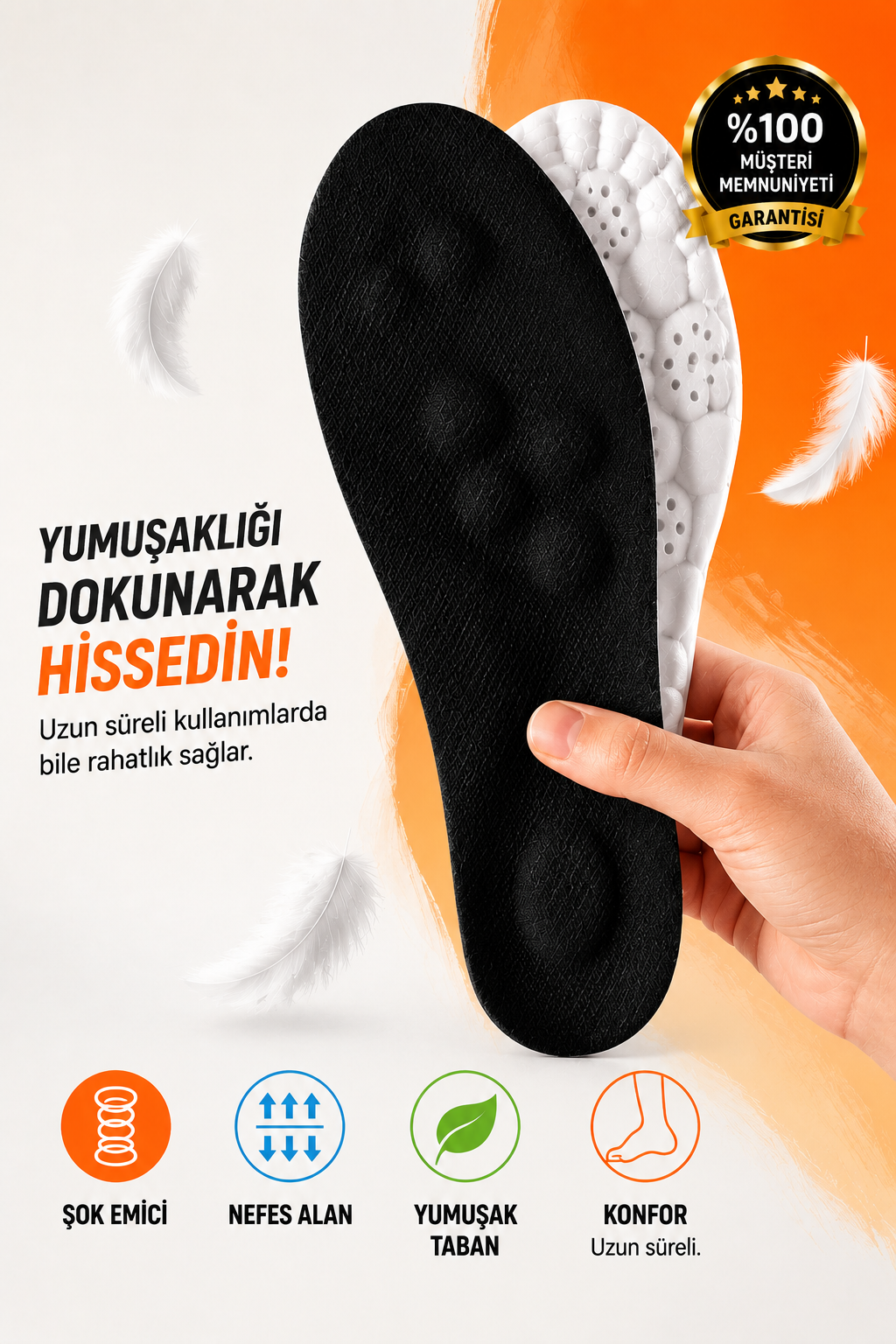 UltraSoft AirFlex Şok Emici Nefes Alan Ekstra Konfor Ayakkabı Tabanlığı