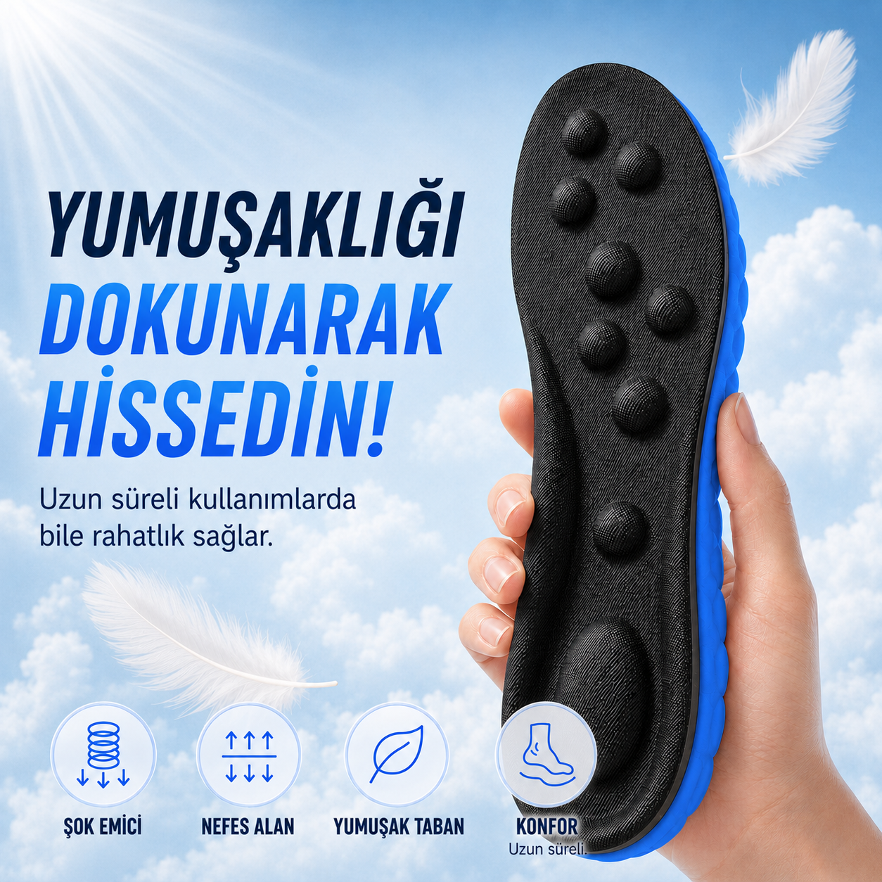 UltraSoft AirFlex Şok Emici Nefes Alan Ekstra Konfor Ayakkabı Tabanlığı