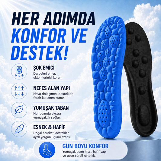 UltraSoft AirFlex Şok Emici Nefes Alan Ekstra Konfor Ayakkabı Tabanlığı